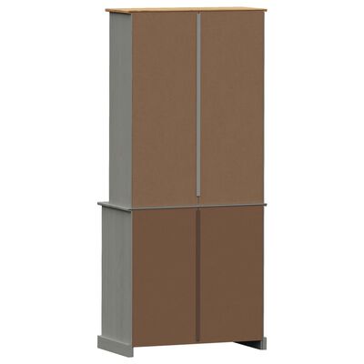 vidaXL Hoge kast VIGO 78x40x175 cm massief grenenhout grijs