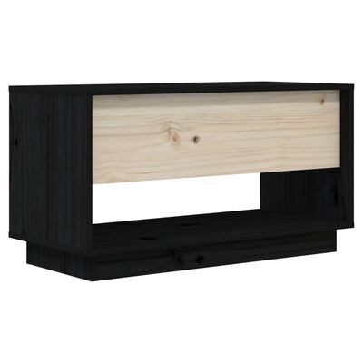 vidaXL Tv-meubel 74x34x40 cm massief grenenhout zwart