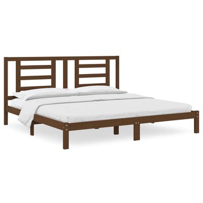 vidaXL Bedframe massief grenenhout honingbruin 200x200 cm