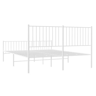 vidaXL Bedframe met hoofd- en voeteneinde metaal wit 150x200 cm