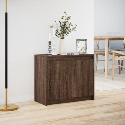 vidaXL Dressoir met LED 72x34x61 cm bewerkt hout bruin eikenkleur