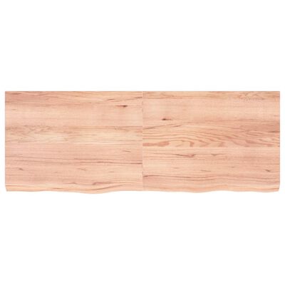 vidaXL Wastafelblad 160x60x(2-6) cm behandeld massief hout lichtbruin