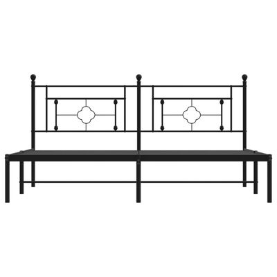 vidaXL Bedframe met hoofdbord metaal zwart 183x213 cm