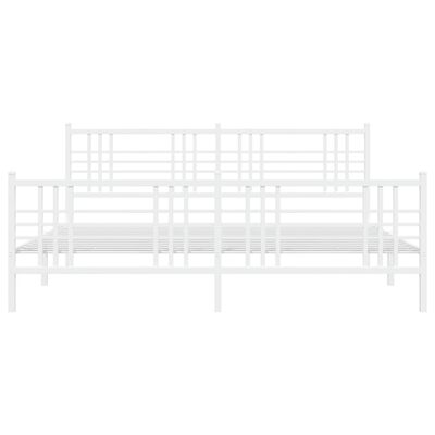 vidaXL Bedframe met hoofd- en voeteneinde metaal wit 193x203 cm