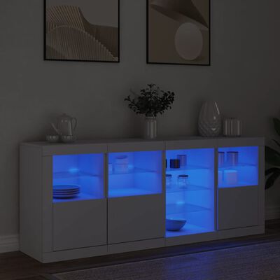 vidaXL Dressoir met LED-verlichting 164x37x67 cm wit