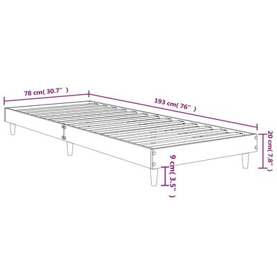 vidaXL Bedframe zonder matras hout sonoma eikenkleurig 75x190 cm