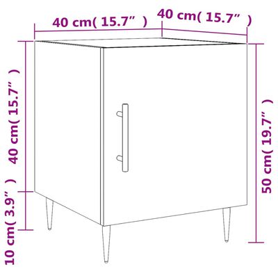 vidaXL Nachtkastjes 2 st 40x40x50 cm bewerkt hout sonoma eikenkleurig