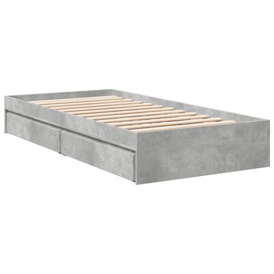 vidaXL Bedframe met lades bewerkt hout betongrijs 100x200 cm