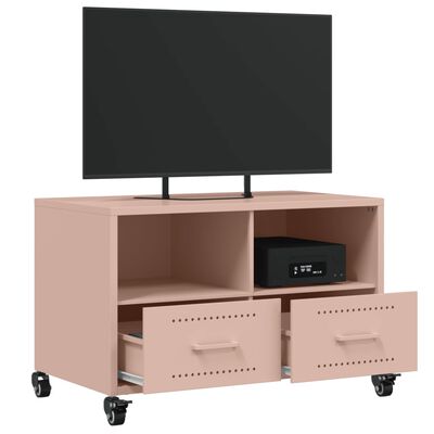 vidaXL Tv-meubel 68x39x43,5 cm staal roze