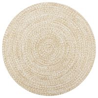 vidaXL Vloerkleed handgemaakt 120 cm jute wit en naturel