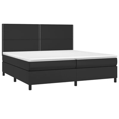 vidaXL Boxspring met matras en LED kunstleer zwart 200x200 cm