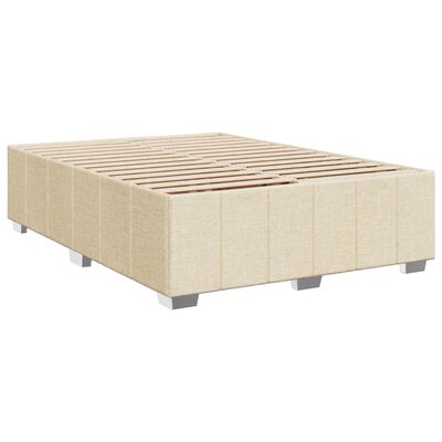 vidaXL Boxspring met matras stof crèmekleurig 160x200 cm