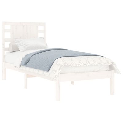 vidaXL Bedframe massief hout wit 90x190 cm