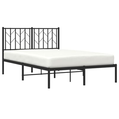 vidaXL Bedframe met hoofdbord metaal zwart 120x190 cm