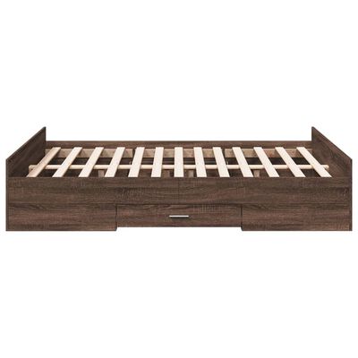 vidaXL Bedframe met lades bewerkt hout bruin eikenkleur 120x190 cm