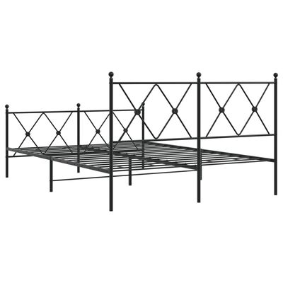 vidaXL Bedframe met hoofd- en voeteneinde metaal zwart 140x200 cm