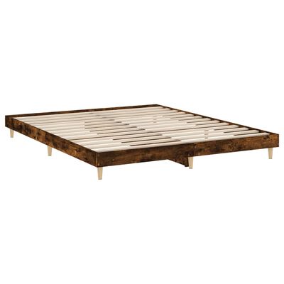 vidaXL Bedframe bewerkt hout gerookt eikenkleurig 160x200 cm