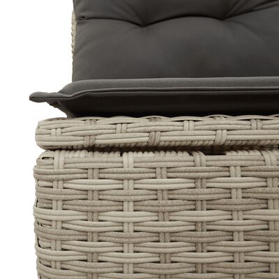 vidaXL 11-delige Loungeset met kussens poly rattan lichtgrijs