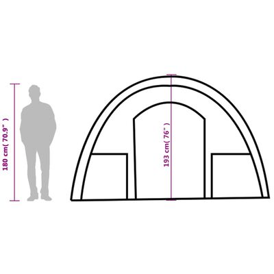 vidaXL Tunneltent 4-persoons waterdicht groen