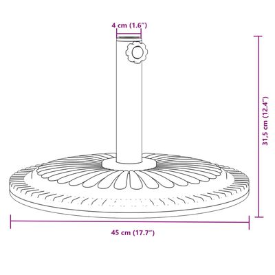 vidaXL Parasolvoet voor stok van Ø38 / 48 mm 12 kg rond