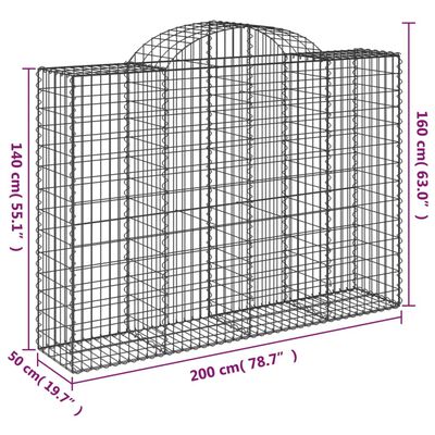 vidaXL Schanskorven 15 st gewelfd 200x50x140/160 cm ijzer