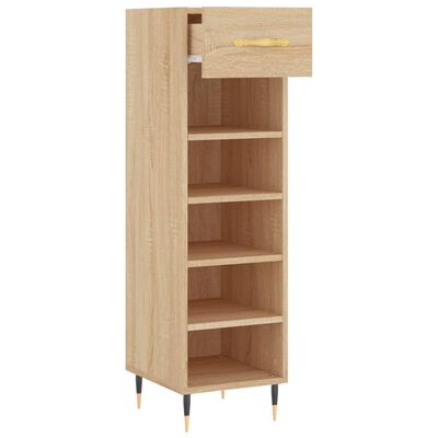 vidaXL Schoenenkast 30x35x105 cm bewerkt hout sonoma eikenkleurig