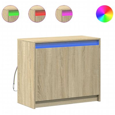 vidaXL Dressoir met LED 72x34x61 cm bewerkt hout sonoma eikenkleurig