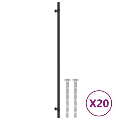 vidaXL Handvatten 20 st 480 mm roestvrij staal zwart