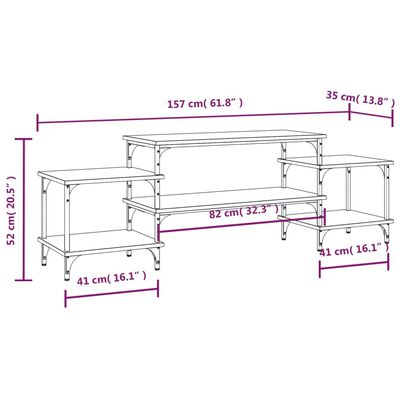 vidaXL Tv-meubel 157x35x52 cm bewerkt hout gerookt eikenkleurig