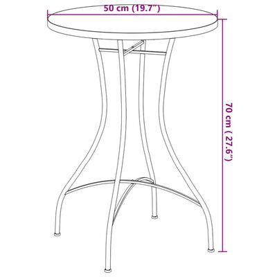 vidaXL Bistrotafel mozaïek Ø50x70 cm keramiek terracottakleurig en wit