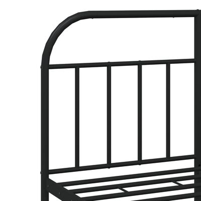 vidaXL Bedframe met hoofd- en voeteneinde metaal zwart 140x200 cm