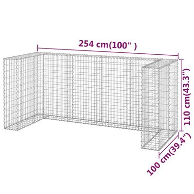 vidaXL Schanskorf voor containers 254x100x110 cm gegalvaniseerd staal