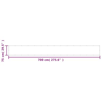 vidaXL Balkonscherm 75x700 cm 100% oxford polyester zwart