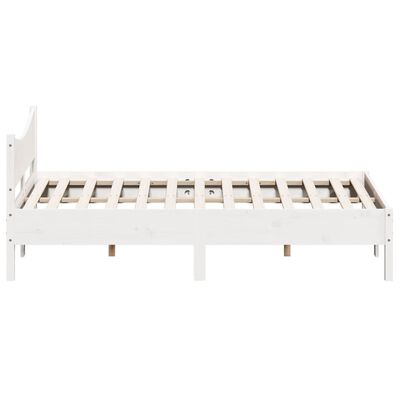 vidaXL Bedframe zonder matras massief grenenhout wit 160x200 cm