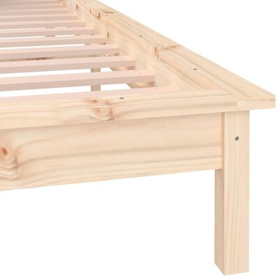 vidaXL Bedframe LED massief hout 120x190 cm