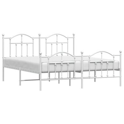 vidaXL Bedframe met hoofd- en voeteneinde metaal wit 180x200 cm