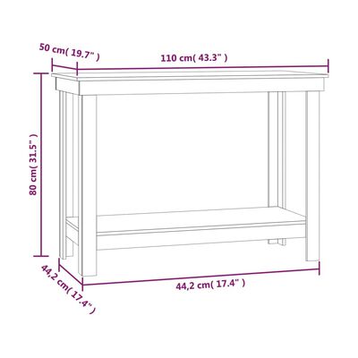 vidaXL Werkbank 110x50x80 cm massief grenenhout honingbruin