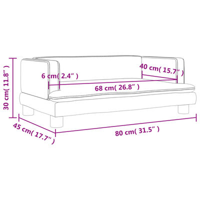 vidaXL Kinderbank 80x45x30 cm kunstleer cappuccinokleurig