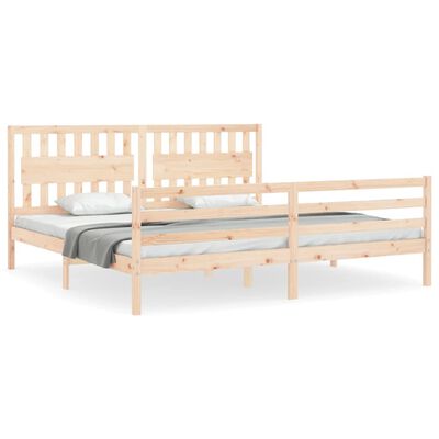 vidaXL Bedframe met hoofdbord massief hout 200x200 cm