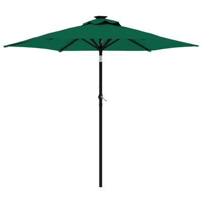 vidaXL Parasol met stalen paal 225x225x212 cm groen