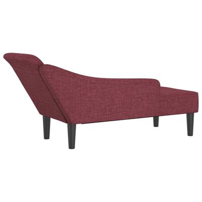 vidaXL Chaise longue met kussens stof wijnrood