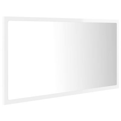 vidaXL Badkamerspiegel LED 80x8,5x37 cm acryl hoogglans wit