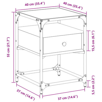 vidaXL Nachtkastjes 2 st 40x40x55 cm bewerkt hout zwart