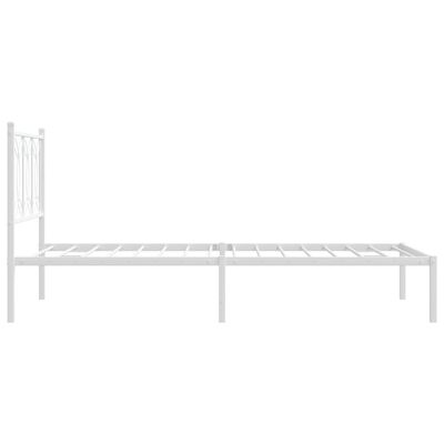 vidaXL Bedframe met hoofdbord metaal wit 100x200 cm