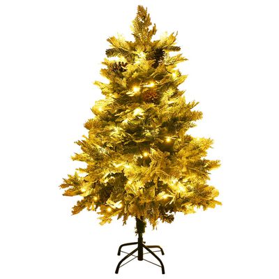 vidaXL Kerstboom met LED en dennenappels 120 cm PVC en PE groen