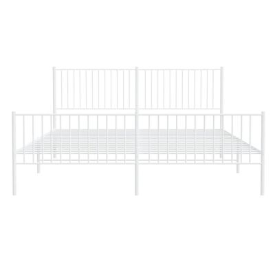 vidaXL Bedframe met hoofd- en voeteneinde metaal wit 200x200 cm