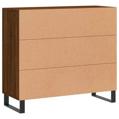 vidaXL Dressoir 90x34x80 cm bewerkt hout bruin eikenkleur