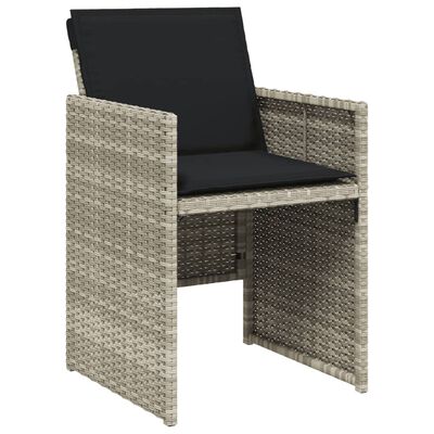 vidaXL 7-delige Tuinset met kussens poly rattan grijs