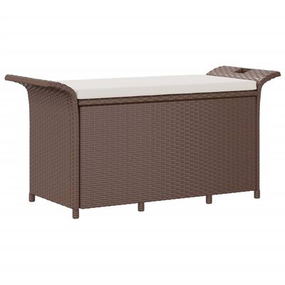 vidaXL Tuinbank met kussen 116x46x57 cm poly rattan bruin