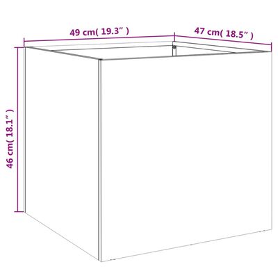 vidaXL Plantenbak 49x47x46 cm staal antracietkleurig